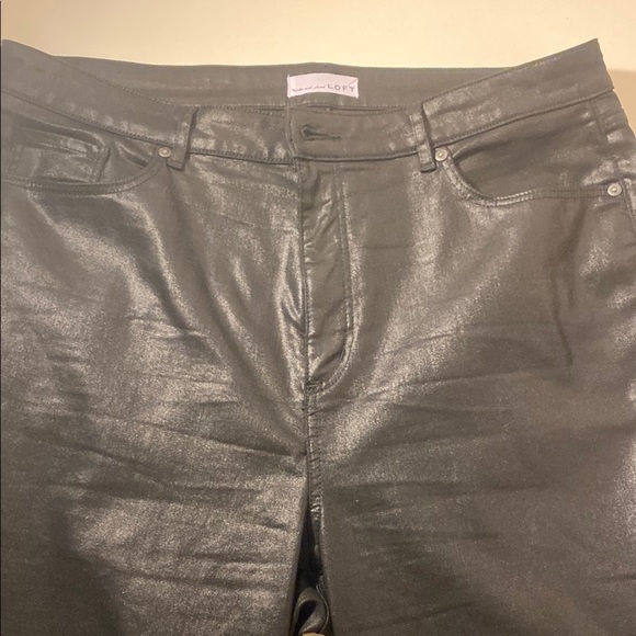 LOFT Curvy Skinny Jeans Women's 33/16 Black Coated Denim - Picture 4 of 6